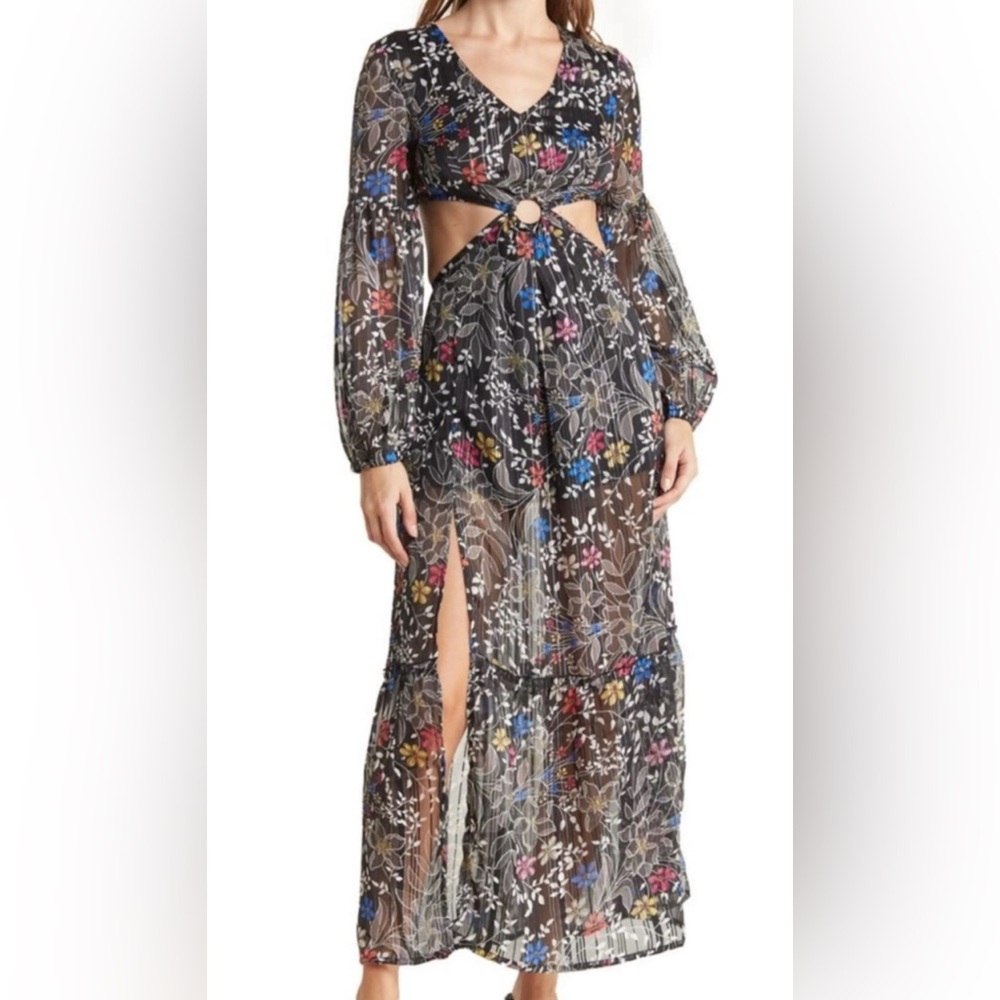 RAGA Rain Forest Cut Cut Out Maxi Dress Size Medium - Picture 3 of 9